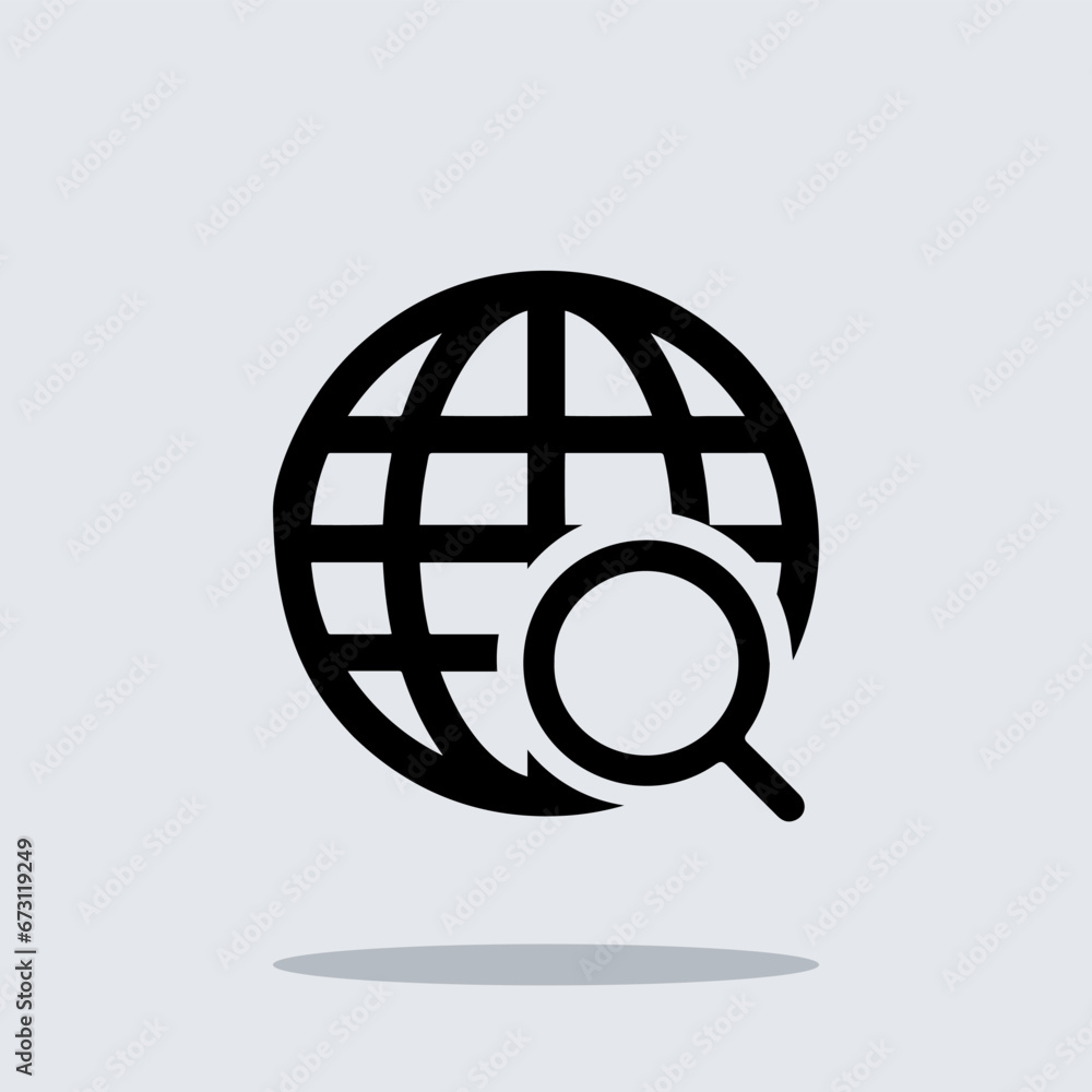 Poster internet search icon vector. magnifying glass sign symbol vector. web search vector icon illustratio