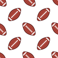 American football ball seamless pattern background.