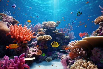 Fototapeta premium coral reef and fishes