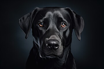 Beautiful black labrador dog portrait