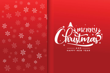 merry christmas greeting card, happy new year greeting card, red background, merry christmas pattern vector - obrazy, fototapety, plakaty