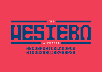 Vector of stylized modern font and alphabet