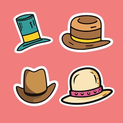 Hand drawn hats set
