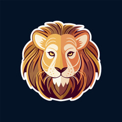 Sticker vector logo Lion vector white background isolat
