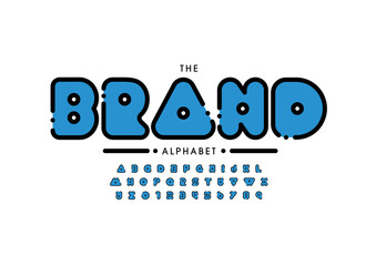 Vector of stylized modern font and alphabet