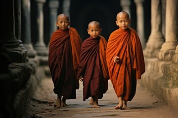 Young Monks in Saffron Robes