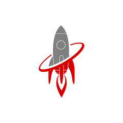 Rocket circle logo icon isolated on transparent background