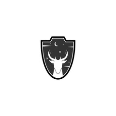 Shield deer icon isolated on transparent background