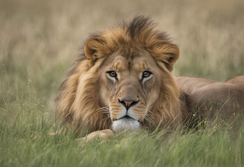 lion in the grass