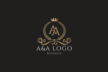 Letter A and A Luxury Logo
