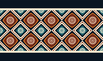 Tribal pattern with the symbols of the tribe in Ghana designed for textile or paper printing