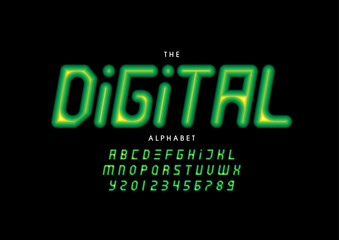 Vector of stylized modern font and alphabet