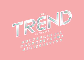 Vector of stylized modern font and alphabet