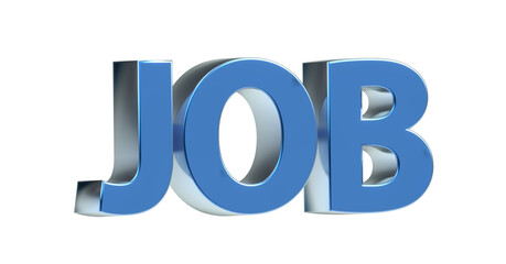 Job exklusive plakative blaue 3D-Schrift, Rendering, Karriere, Erfolg, Bewerbung, Ausbildung, Beförderung, Business, Aushilfsjob, Nebenjob, Geschäftsführer, CEO, Führungskraft, Freisteller