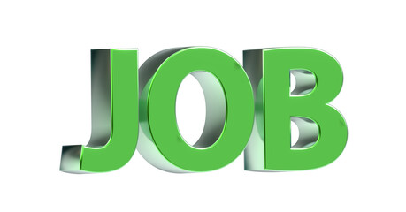 Job exklusive plakative grüne 3D-Schrift, Rendering, Karriere, Erfolg, Bewerbung, Ausbildung, Beförderung, Business, Aushilfsjob, Nebenjob, Geschäftsführer, CEO, Führungskraft, Freisteller