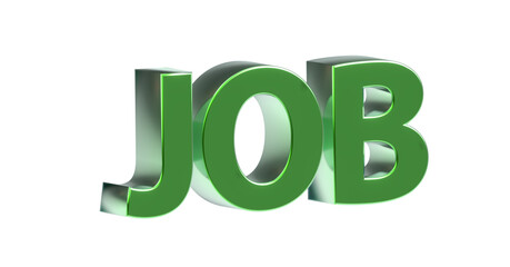 Job exklusive plakative gr&uuml;ne 3D-Schrift, Rendering, Karriere, Erfolg, Bewerbung, Ausbildung, Bef&ouml;rderung, Business, Aushilfsjob, Nebenjob, Gesch&auml;ftsf&uuml;hrer, CEO, F&uuml;hrungskraft, Freisteller
