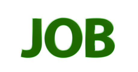 Job exklusive plakative grüne 3D-Schrift, Rendering, Karriere, Erfolg, Bewerbung, Ausbildung, Beförderung, Business, Aushilfsjob, Nebenjob, Geschäftsführer, CEO, Führungskraft, Freisteller