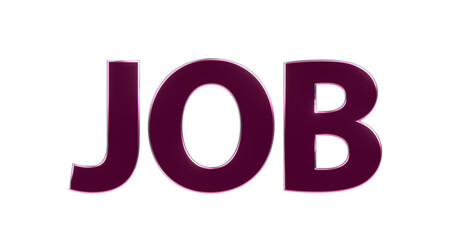 Job exklusive plakative violette 3D-Schrift, Rendering, Karriere, Erfolg, Bewerbung, Ausbildung, Beförderung, Business, Aushilfsjob, Nebenjob, Geschäftsführer, CEO, Führungskraft, Freisteller