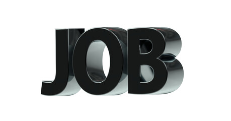 Job exklusive plakative schwarze 3D-Schrift, Rendering, Karriere, Erfolg, Bewerbung, Ausbildung, Beförderung, Business, Aushilfsjob, Nebenjob, Geschäftsführer, CEO, Führungskraft, Freisteller