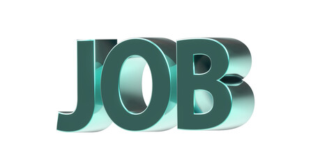 Job exklusive plakative türkise 3D-Schrift, Rendering, Karriere, Erfolg, Bewerbung, Ausbildung, Beförderung, Business, Aushilfsjob, Nebenjob, Geschäftsführer, CEO, Führungskraft, Freisteller