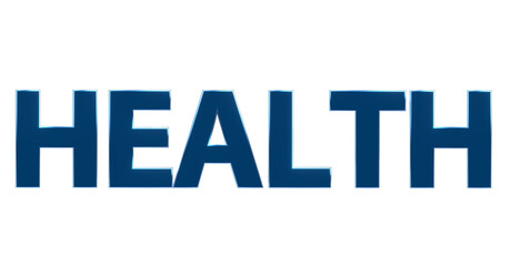 Gesundheit blaue plakative exklusive 3D-Schrift, Wohlbefinden und körperlicher Fitness