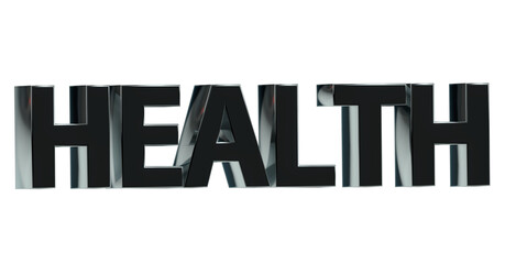 Gesundheit schwze arplakative exklusive 3D-Schrift, Wohlbefinden und körperlicher Fitness