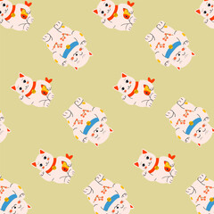cat manekineko pattern - symbol success background