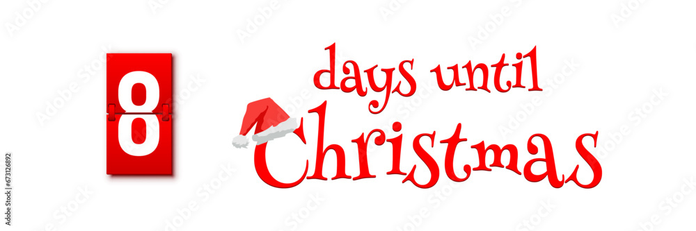 Poster countdown of days until christmas, advent calendar with flip numbers template vector illustration. r