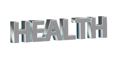 Gesundheit silberne plakative exklusive 3D-Schrift, Wohlbefinden und körperlicher Fitness
