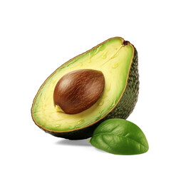 Fresh Avocado isolated on transparent or white background, png