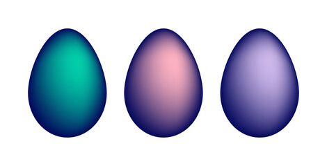 Set of Easter eggs. Gradient. Happy easter.