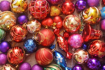 colorful christmas balls