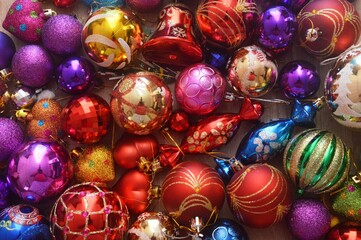 colorful christmas balls