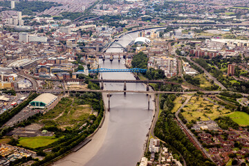 Newcastle From The Air - obrazy, fototapety, plakaty