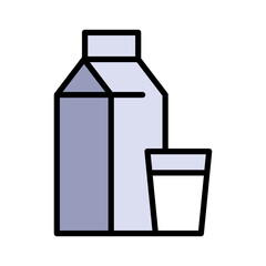 Milk icon or logo in modern simple style. High quality flat pictogram for web site design and mobile apps. Vector illustration on a white background.