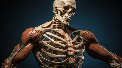 Fototapeta na wymiar muscular skeleton created with Generative Ai