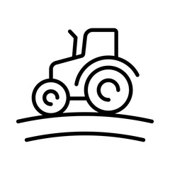 Tractor line icon, outline vector sign, linear style pictogram isolated on white. Symbol, logo illustration.