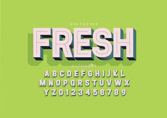 Vector of stylized modern font and alphabet