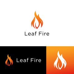 fire leaf logo designs, elements symbols vector