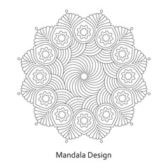 Celtic Rotate Mandala Design Coloring book page vector file