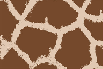 Giraffe skin texture brown vector seamless pattern fabric textile design