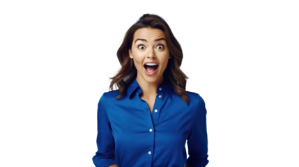 portrait of a person woman surprise face