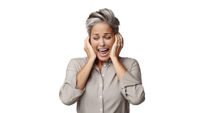 american woman stressed overwhelmed face