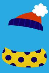 winter hat with bubo and polka dot charm