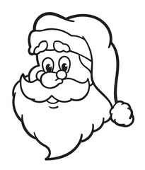 Santa claus cartoon. Simple design outline style. you can change color you want. Vector Illustrations.