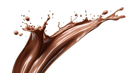 Splashing swirling chocolate.chocolate splash isolated on white background