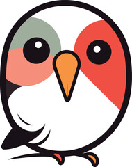 Obraz premium Cute cartoon bird icon isolated on white background. Vector illustration.