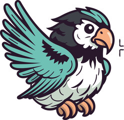 Obraz premium Illustration of a parrot bird isolated on a white background.