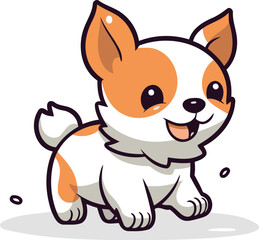 Fototapeta premium Jack Russell Terrier Cute Cartoon Animal Character Vector Illustration