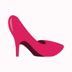 High heels shoe vector icon, Women's shoe glyph icon. Symbol, logo illustration.Woman shoes vector icons isolated on pink background.Fashion footwear design.